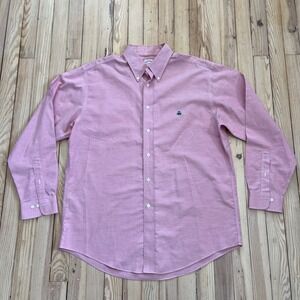 Brooks Brothers Madison Original Fold Shirt Pink Oxford Button Down Mens Large